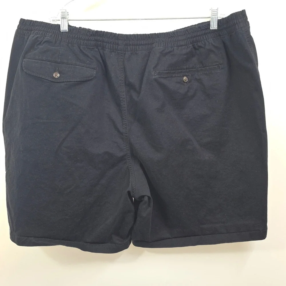 Polo Ralph Lauren Prepster Shorts Men 3XB Black Stretch Drawstring Elastic Waist